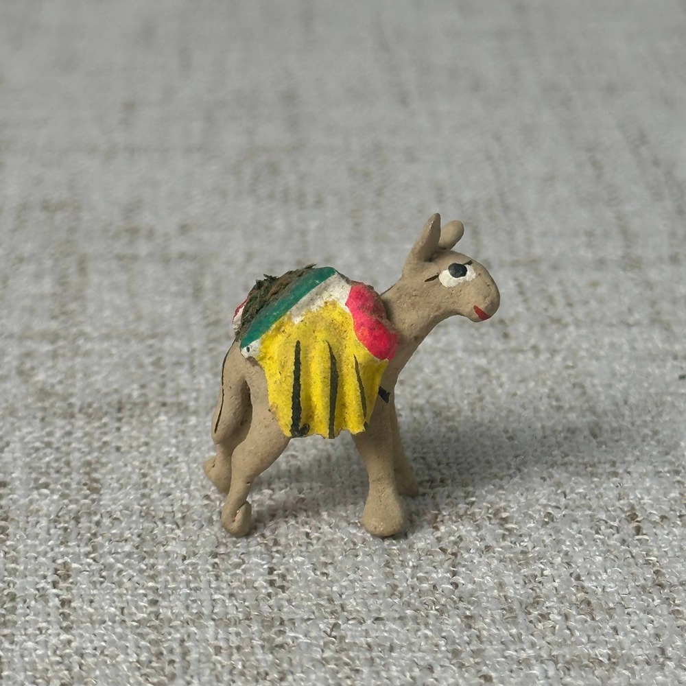 Vintage Mexican Miniature Burro Donkey Folk Art Hecho en Mexico Souvenir